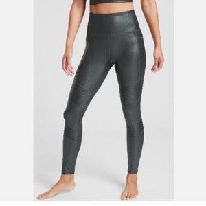 Athleta Inclination Moto Shimmer High Waisted Ankle Leggings Medium